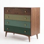 Teak Wood Chest of Drawers - 5 Drawers Multicolor Chest Natural Finish - Image 4