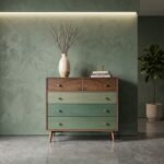 Teak Wood Chest of Drawers - 5 Drawers Multicolor Chest Natural Finish
