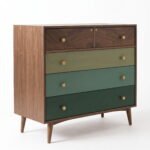 Teak Wood Chest of Drawers - 5 Drawers Multicolor Chest Natural Finish - Image 2