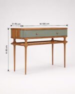 Art of Rajasthan Solid Sheesham Wood 2-Drawer Console Table in Olive Green - Image 6