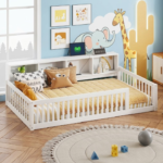 Art of Rajasthan Solid Mango Wood Kids Floor Bed with Storage & Rails - Image 11
