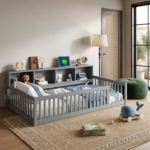 Art of Rajasthan Solid Mango Wood Kids Floor Bed with Storage & Rails - Image 8