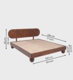 Solid Sheesham Wood Low Platform Bed with Ball Legs | Walnut Finish - Image 15