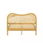 Solid Mango Wood Bed with Curved Woven Cane Headboard - Image 3