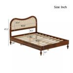 Solid Mango Wood Bed with Curved Woven Cane Headboard - Image 9