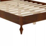Solid Mango Wood Bed with Curved Woven Cane Headboard - Image 7