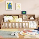 Art of Rajasthan Solid Mango Wood Kids Floor Bed with Storage & Rails - Image 2