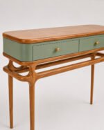 Art of Rajasthan Solid Sheesham Wood 2-Drawer Console Table in Olive Green - Image 6