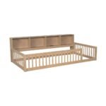 Art of Rajasthan Solid Mango Wood Kids Floor Bed with Storage & Rails - Image 3