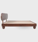 Solid Sheesham Wood Low Platform Bed with Ball Legs | Walnut Finish - Image 11
