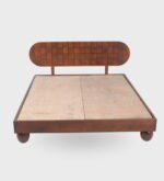 Solid Sheesham Wood Low Platform Bed with Ball Legs | Walnut Finish - Image 10