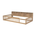 Art of Rajasthan Solid Mango Wood Kids Floor Bed with Storage & Rails - Image 5