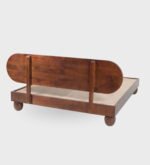 Solid Sheesham Wood Low Platform Bed with Ball Legs | Walnut Finish - Image 14