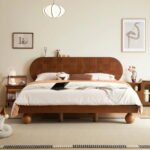 Solid Sheesham Wood Low Platform Bed with Ball Legs | Walnut Finish - Image 17