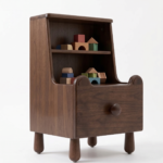 Solid Sheesham Wood Kids Bedside Table with 1 Drawer & Bookcase Shelf - Image 3