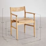 Solid Mango Wood Dining Chair in Natural Finish - Image 6