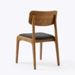 Solid Wood Dining Chair with Upholstered Seat - Natural Finish - Image 3