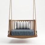 Solid Mango Wood Single Seater Hanging Swing Chair with Cushion (Wooden Jhula) - Image 2