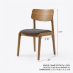 Solid Wood Dining Chair with Upholstered Seat - Natural Finish - Image 5