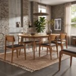 Mango Wood 6 Seater Dining Table with Chairs - Natural Finish 8 Seater or 10 Seater - Image 2