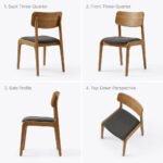 Solid Wood Dining Chair with Upholstered Seat - Natural Finish - Image 4