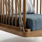 Solid Mango Wood Single Seater Hanging Swing Chair with Cushion (Wooden Jhula) - Image 5