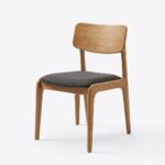 Solid Wood Dining Chair with Upholstered Seat - Natural Finish