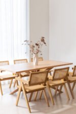 Solid Mango Wood 6-Seater Dining Table Set with Chairs in Natural Finish - Image 11