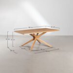 Solid Mango Wood 6-Seater Dining Table Set with Chairs in Natural Finish - Image 9
