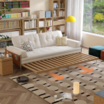 Solid Wood Fabric Convertible Sofa Cum Bed with Pull-Out Slatted Frame - Image 6