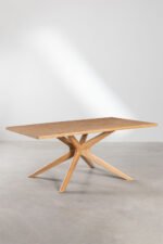 Solid Mango Wood 6-Seater Dining Table Set with Chairs in Natural Finish - Image 2