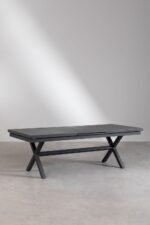 Solid Wood 10-Seater Dining Table Set with Cane Chairs in Black Finish - Image 3