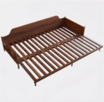 Solid Wood Fabric Convertible Sofa Cum Bed with Pull-Out Slatted Frame - Image 11