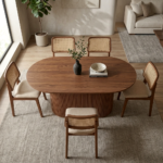 Solid Sheesham Wood Dining Table with Cane Chairs (6, 8 & 10 Seater) - Image 2