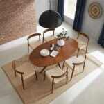 Solid Acacia Wood Oval Dining Table with Chairs (6, 8 & 10 Seater)