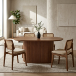 Solid Sheesham Wood Dining Table with Cane Chairs (6, 8 & 10 Seater) - Image 3